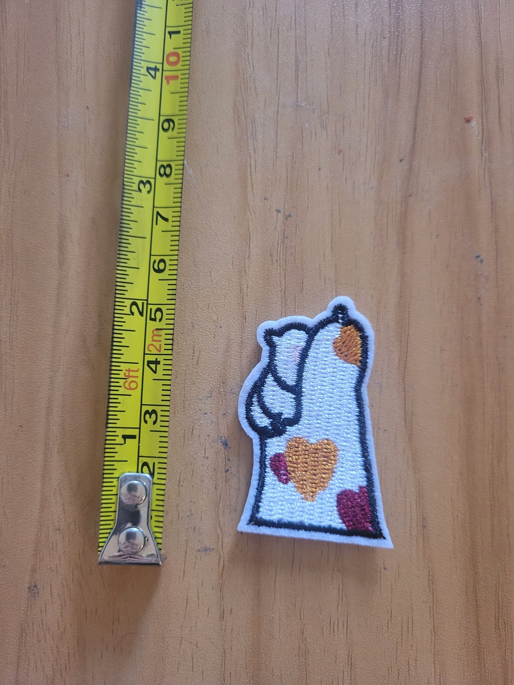 🎃BUY 2 GET 1 FREE🎃White Cat Paw Embroidered Patch with Orange and Red Hearts